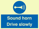 sound-horn-drive-slowly-warehousing-and-delivery-sign~